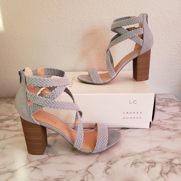 LC Lauren Conrad Blue Aventurine Sandal Heels - Picture 3 of 13